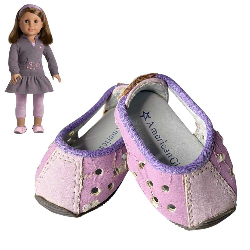 American Girl Doll Shoes Licorice Play Outfit Accessory Pink Purple Faux Leather